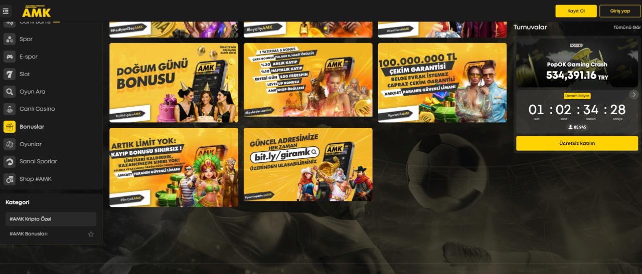 Amkbet Casino Oyunları
